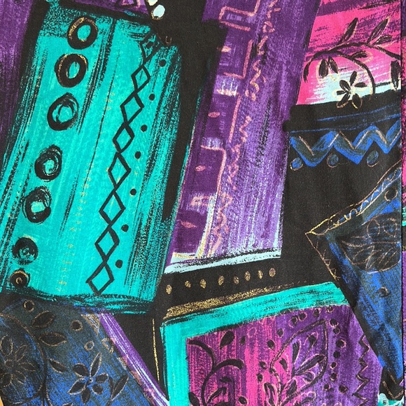 XL Vintage 80’s 90’s abstract graphic blouse - Picture 3 of 7